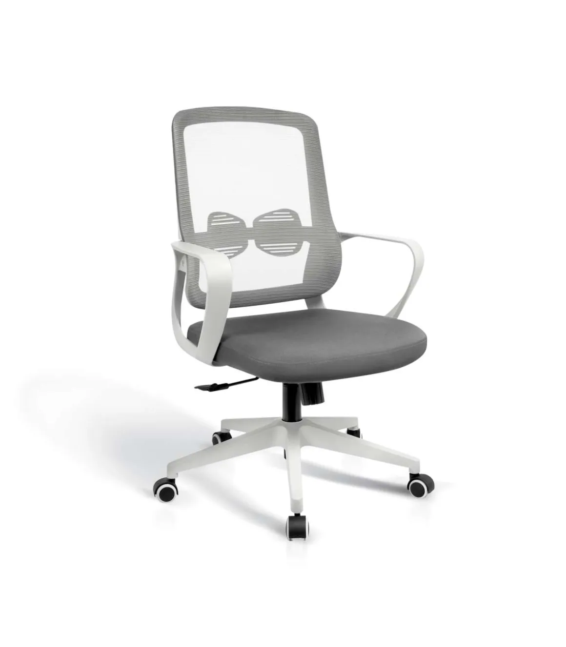 Silla despacho giratoria elevable acabado gris/blanco, 66m(ancho) 97/105cm(altura) 61cm(fondo)