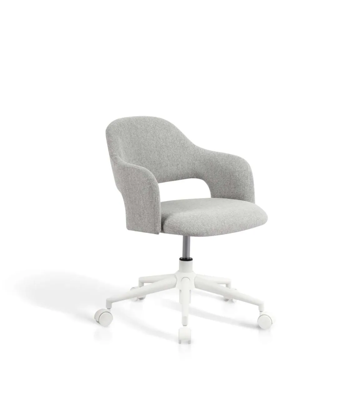 Silla despacho giratoria elevable acabado gris, 58m(ancho) 71/81cm(altura) 58cm(fondo)