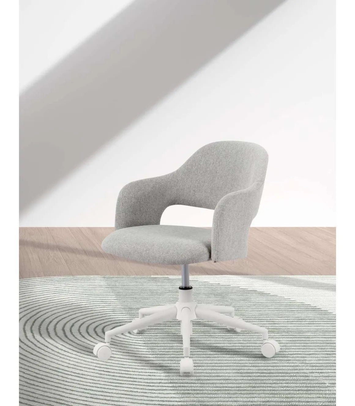 Silla despacho giratoria elevable acabado gris, 58m(ancho) 71/81cm(altura) 58cm(fondo)