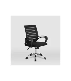 Silla despacho giratoria Emma tapizada en tejido transpirable negro, 92/102cm(alto) 61cm(ancho) 53cm(largo)