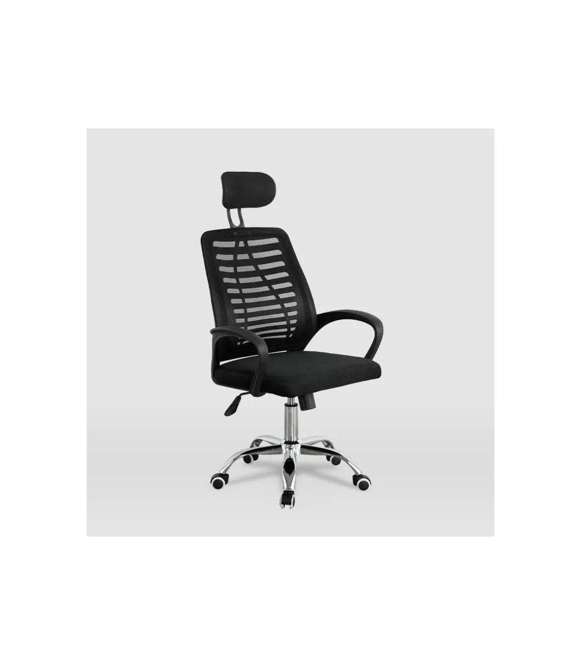 Silla despacho giratoria Esther tapizada en tejido transpirable negro, 111/121cm(alto) 61cm(ancho) 53cm(largo)