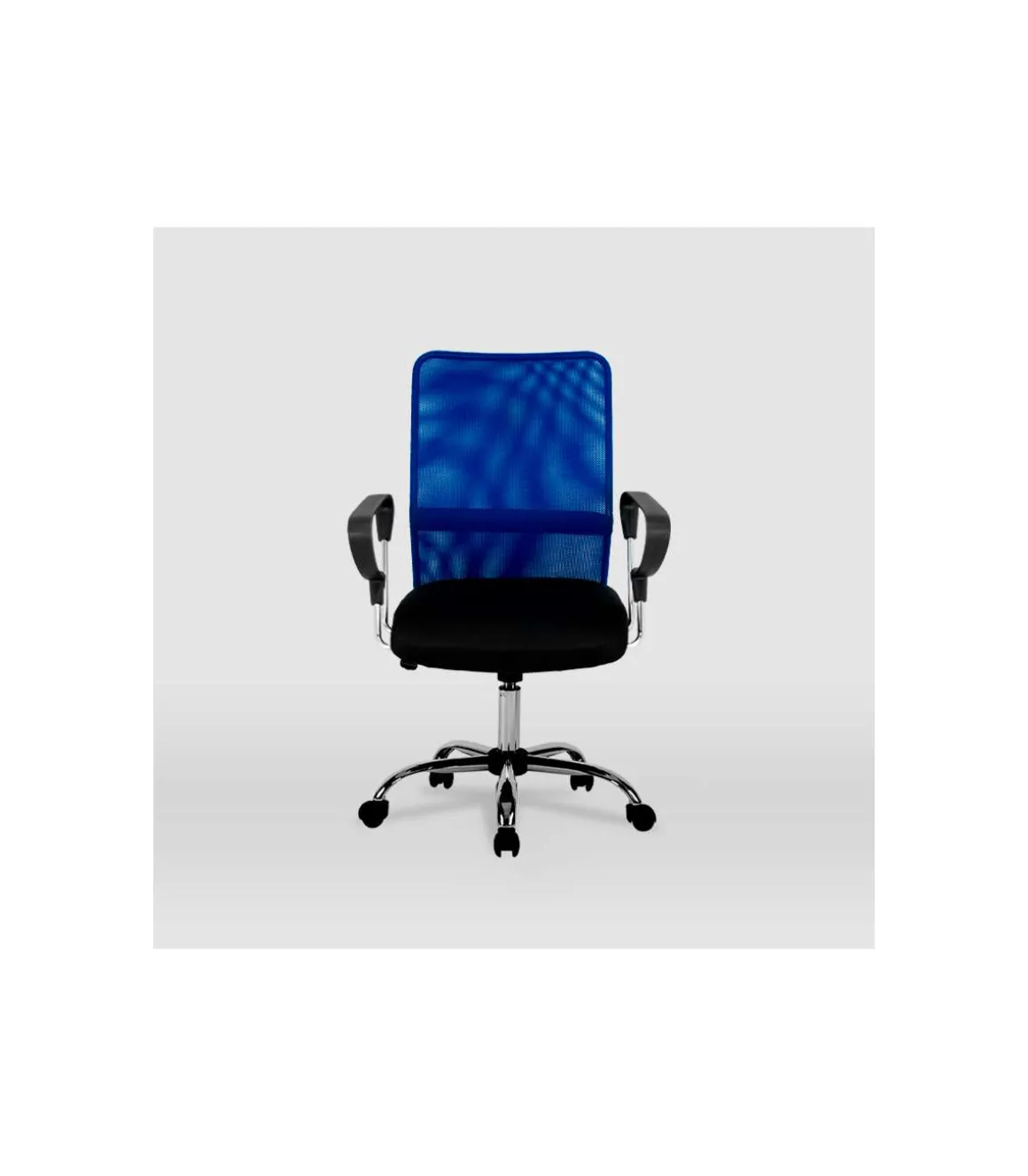 Silla despacho giratoria Helena tapizada en tejido transpirable azul, 86/96cm(alto) 59cm(ancho) 54cm(largo)