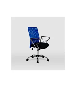 Silla despacho giratoria Helena tapizada en tejido transpirable azul, 86/96cm(alto) 59cm(ancho) 54cm(largo)