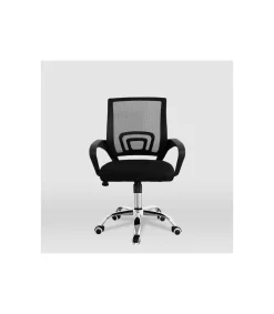 Silla despacho giratoria Martina tapizada en tejido transpirable negro, 88/98cm(alto) 57cm(ancho) 53.5cm(largo)
