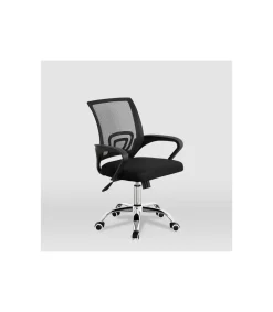Silla despacho giratoria Martina tapizada en tejido transpirable negro, 88/98cm(alto) 57cm(ancho) 53.5cm(largo)