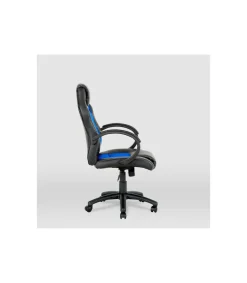 Silla gaming Olimpia tapizada en piel sintética negro/azul, 118/127cm(alto) 64.5cm(ancho) 71cm(largo)