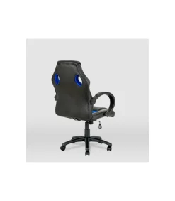Silla gaming Olimpia tapizada en piel sintética negro/azul, 118/127cm(alto) 64.5cm(ancho) 71cm(largo)