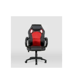 Silla gaming Olimpia tapizada en piel sintética negro/rojo, 118/127cm(alto) 64.5cm(ancho) 71cm(largo)