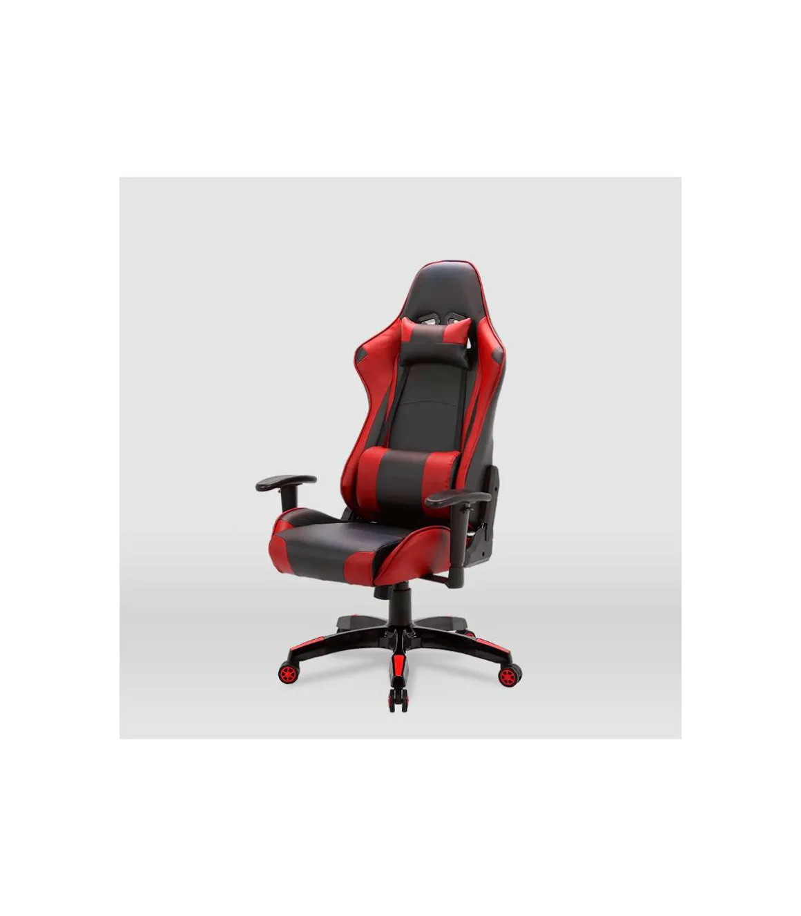 Silla gaming Regina tapizada en piel sintética negro/rojo, 126.5/133.5cm(alto) 70.5cm(ancho) 49.5cm(largo)