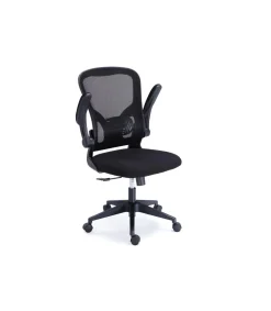 Silla giratoria regulable Lexi tapizada en tejido red transpirable negro, 66 x 64 x 98-108 cm (ancho x largo x alto)