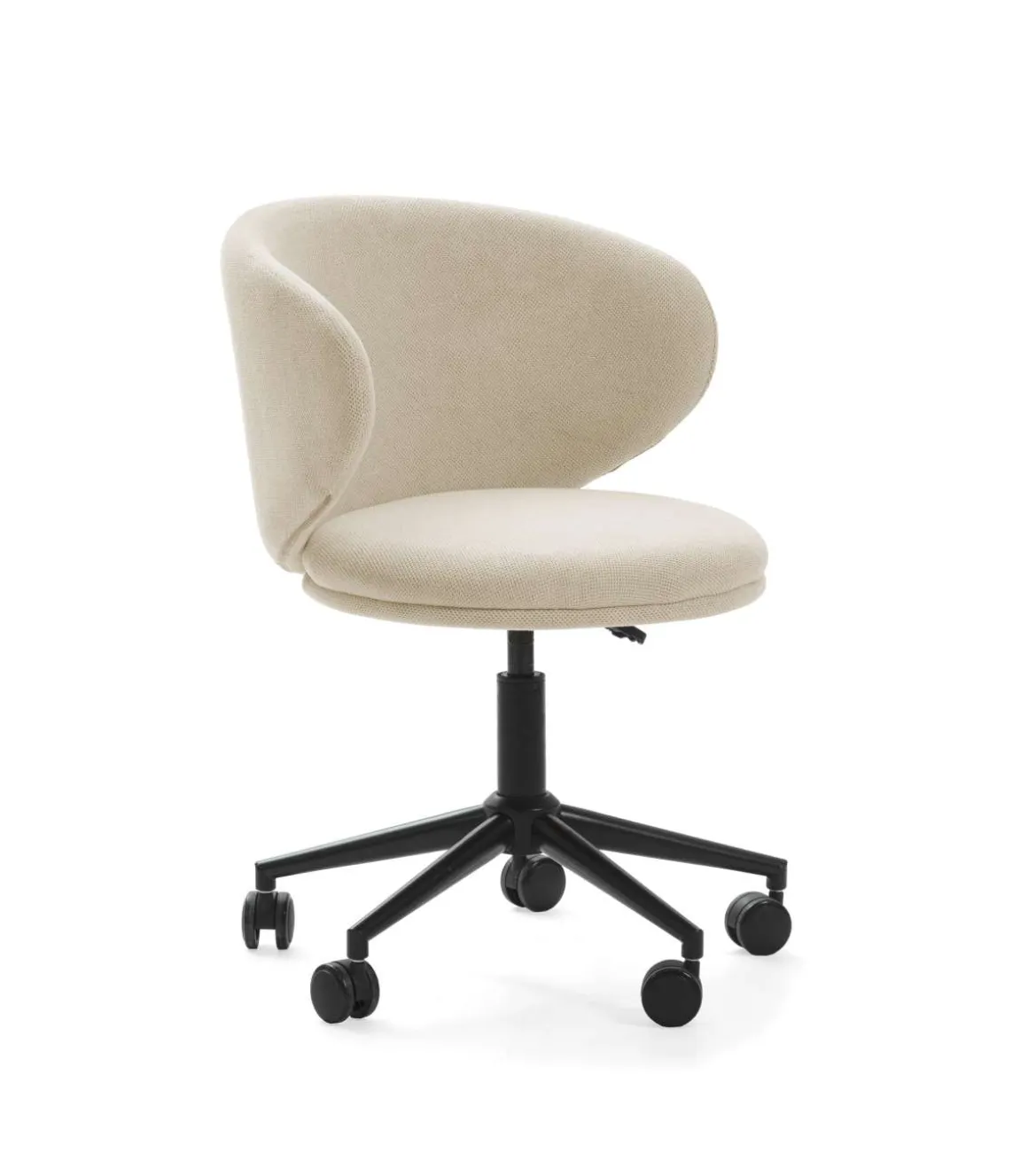 Sillón despacho giratorio elevable Rebeca acabado beige, 60.5m(ancho) 73.5/83cm(altura) 60.5cm(fondo)