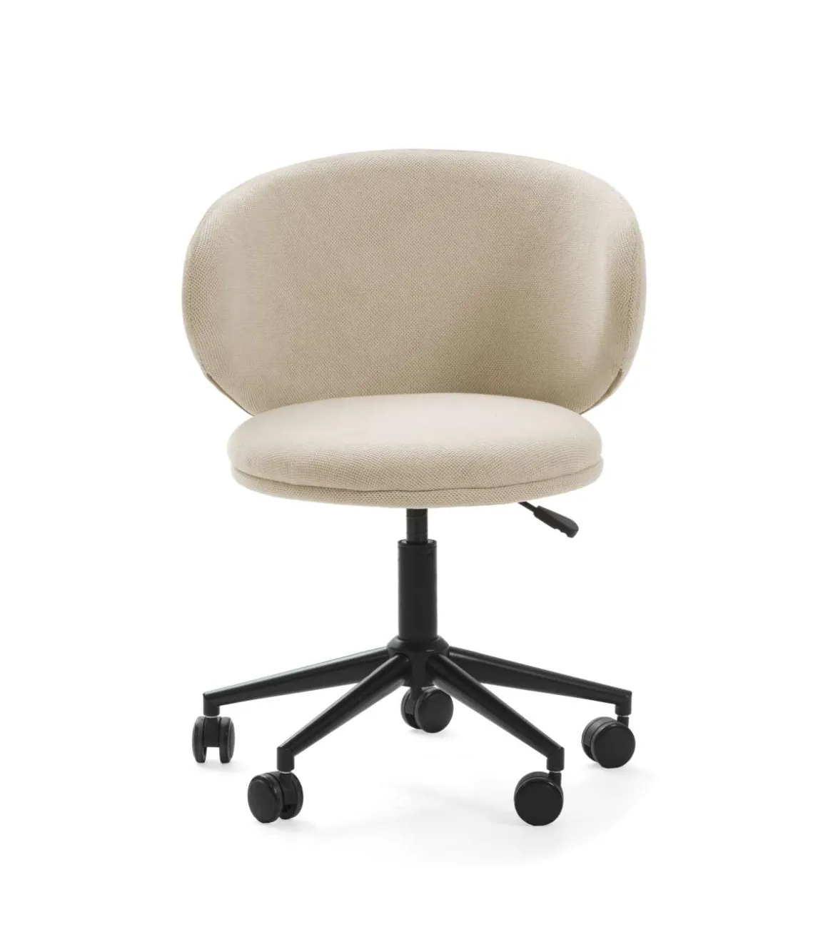 Sillón despacho giratorio elevable Rebeca acabado beige, 60.5m(ancho) 73.5/83cm(altura) 60.5cm(fondo)