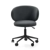 Sillón despacho giratorio elevable Rebeca acabado gris oscuro, 60.5m(ancho) 73.5/83cm(altura) 60.5cm(fondo)