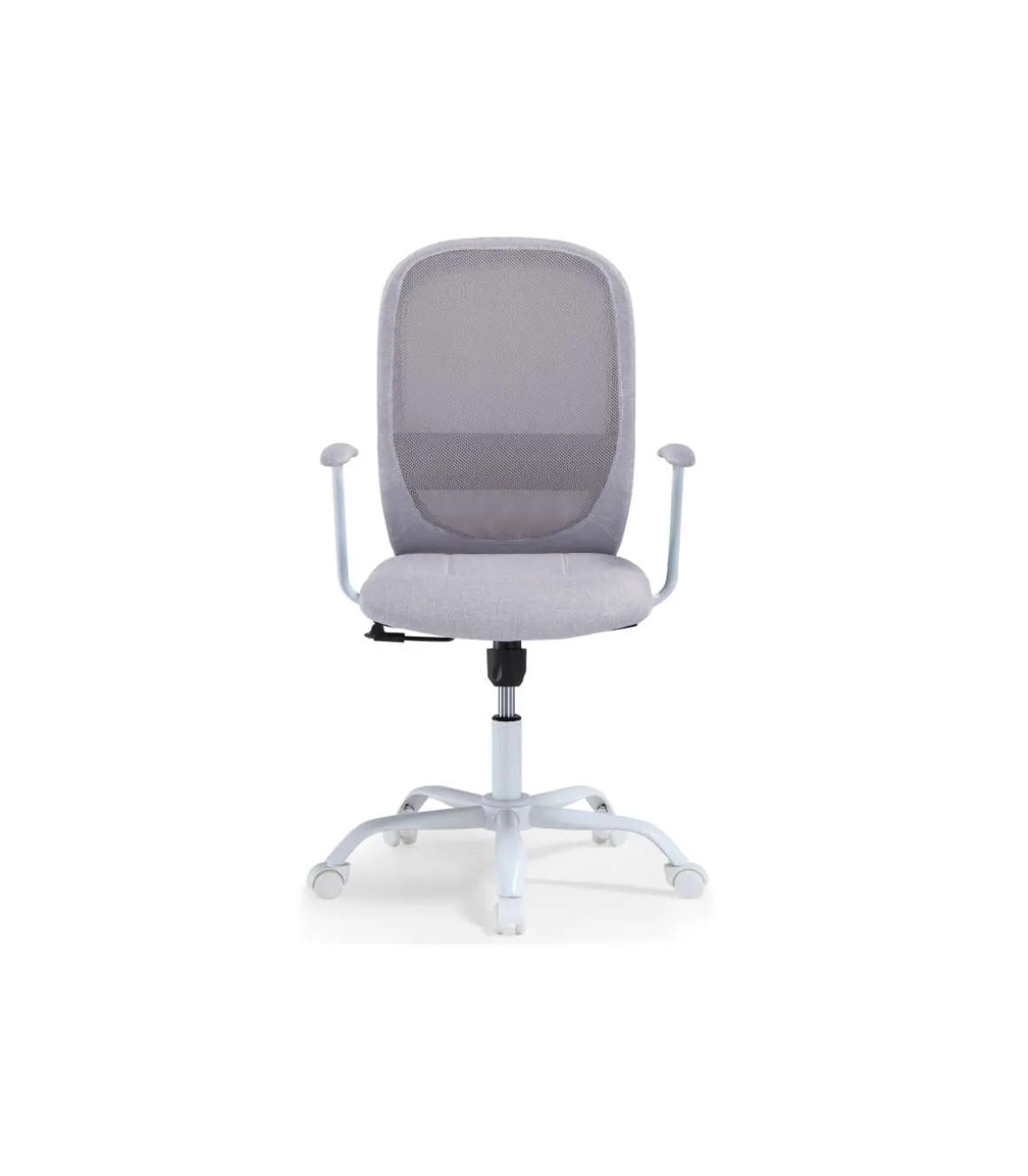Sillón despacho giratorio maggie tapizada en tejido gris pearl, 64cm(ancho) 98/110cm(altura) 64cm(fondo)
