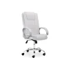 Sillón giratorio Atlas en símil piel blanco, 114-122 cm(alto)64 cm(ancho)68 cm(largo)