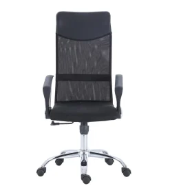 Sillón giratorio Coach red transpirable negro, 64 x 64 x 112-122 cm (ancho x largo x alto)