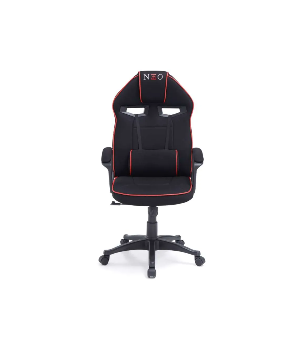 Sillón giratorio elevable gamer Neo Avance tapizado en tejido negro, 115-125cm(alto) 70cm(ancho) 70cm(fondo).
