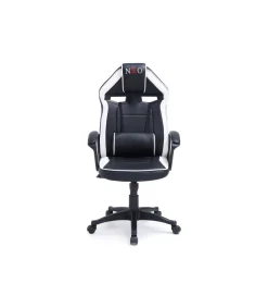 Sillón giratorio elevable gamer Neo Avance tapizado en tejido negro/blanco, 115-125cm(alto) 70cm(ancho) 70cm(fondo).