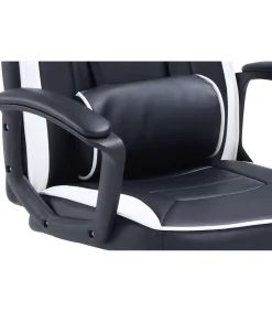 Sillón giratorio elevable gamer Neo Avance tapizado en tejido negro/blanco, 115-125cm(alto) 70cm(ancho) 70cm(fondo).