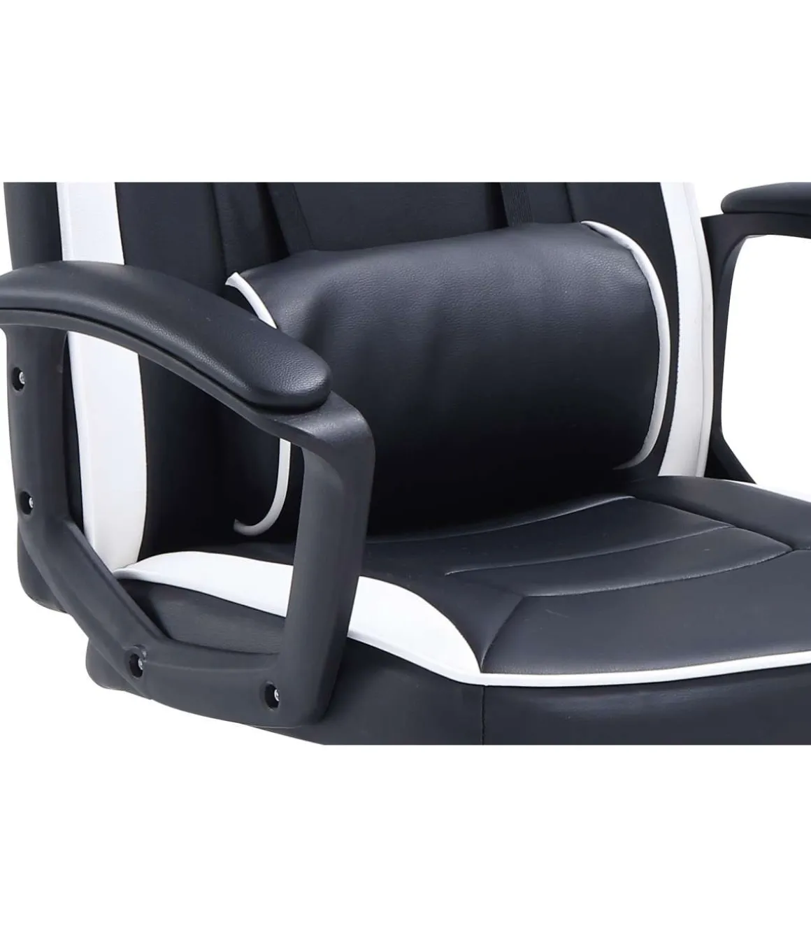 Sillón giratorio elevable gamer Neo Avance tapizado en tejido negro/blanco, 115-125cm(alto) 70cm(ancho) 70cm(fondo).
