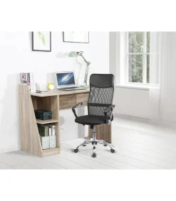 Sillón giratorio Graciela acabado negro, 63 x 50 x 112-121cm (ancho x largo x alto)