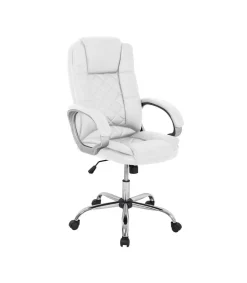 Sillón giratorio Inmaculada en polipiel blanco, 66,5 x 51 x 111-120 cm (ancho x largo x alto)