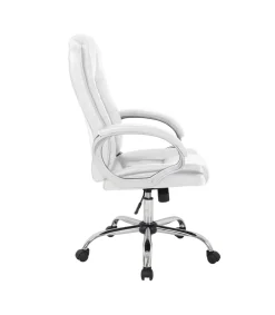 Sillón giratorio Inmaculada en polipiel blanco, 66,5 x 51 x 111-120 cm (ancho x largo x alto)