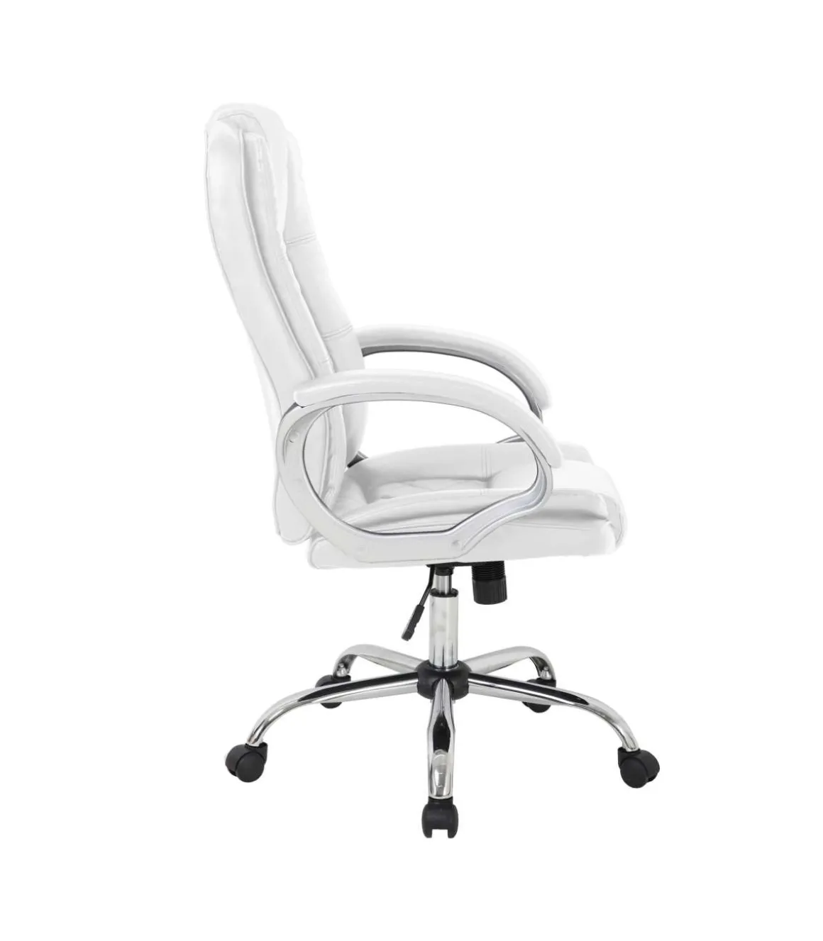 Sillón giratorio Inmaculada en polipiel blanco, 66,5 x 51 x 111-120 cm (ancho x largo x alto)