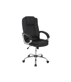 Sillón giratorio Inmaculada en polipiel negro, 66,5 x 51 x 111-120 cm (ancho x largo x alto)