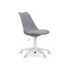 Sillón giratorio Lina tapizado en simil piel gris, 79-89cm(alto) 60cm(ancho) 60cm(fondo).