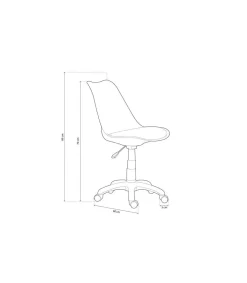 Sillón giratorio Lina tapizado en simil piel gris, 79-89cm(alto) 60cm(ancho) 60cm(fondo).