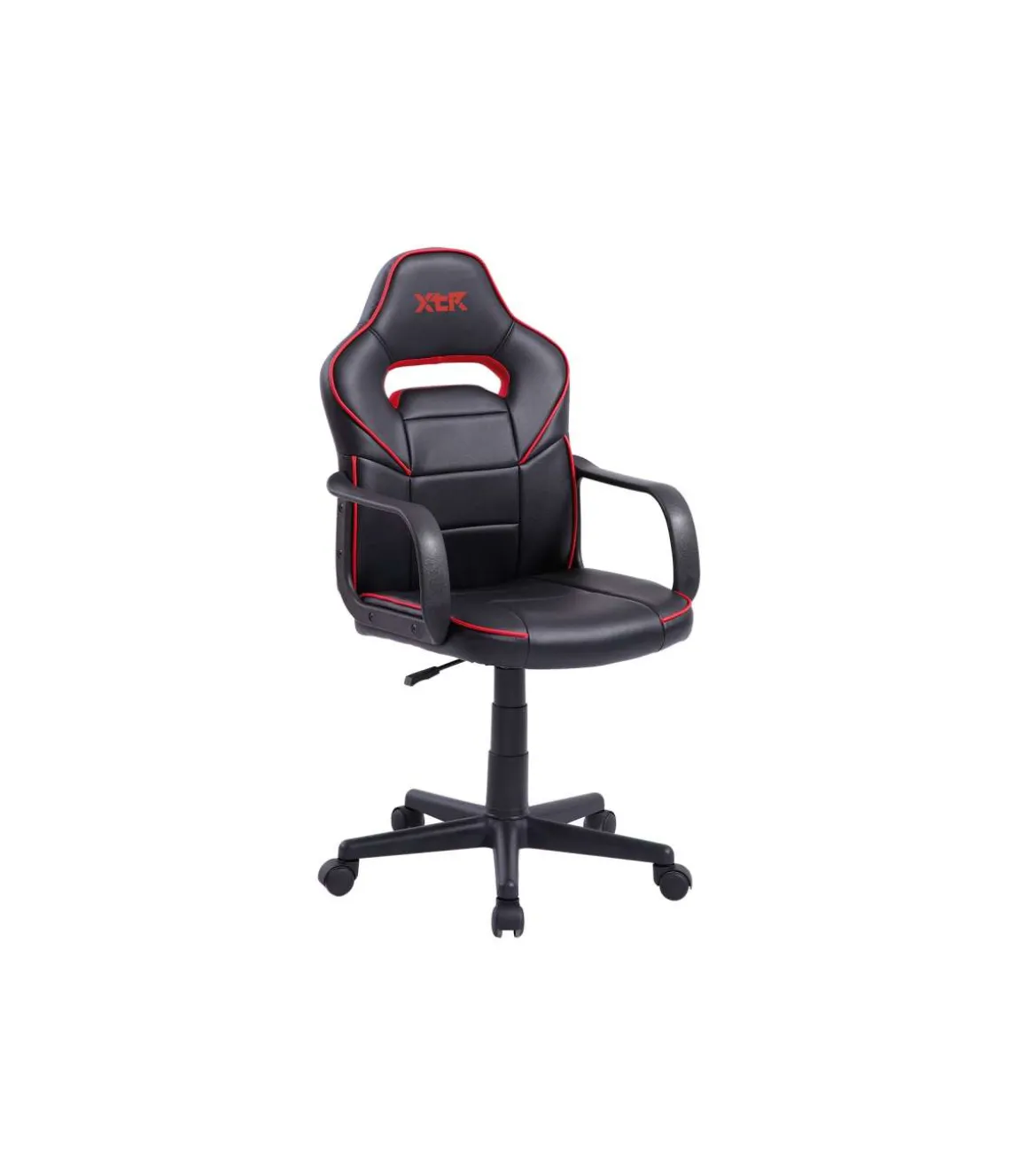 Sillón giratorio Xtr Junior regulable en altura en símil piel negro/rojo, 98-108 cm(alto)60 cm(ancho)60 cm(largo)