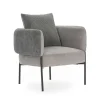 Sillón modelo Bali tapizado textil gris claro, 75cm(alto) 73cm(ancho) 78cm(largo)