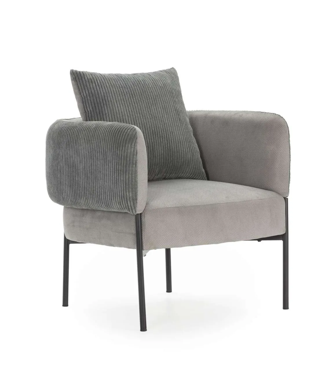 Sillón modelo Bali tapizado textil gris claro, 75cm(alto) 73cm(ancho) 78cm(largo)