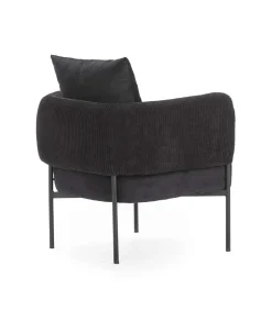 Sillón modelo Bali tapizado textil negro, 75cm(alto) 73cm(ancho) 78cm(largo)