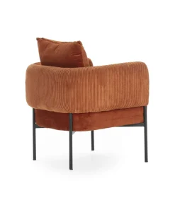Sillón modelo Bali tapizado textil teja, 75cm(alto) 73cm(ancho) 78cm(largo)
