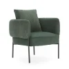 Sillón modelo Bali tapizado textil verde, 75cm(alto) 73cm(ancho) 78cm(largo)
