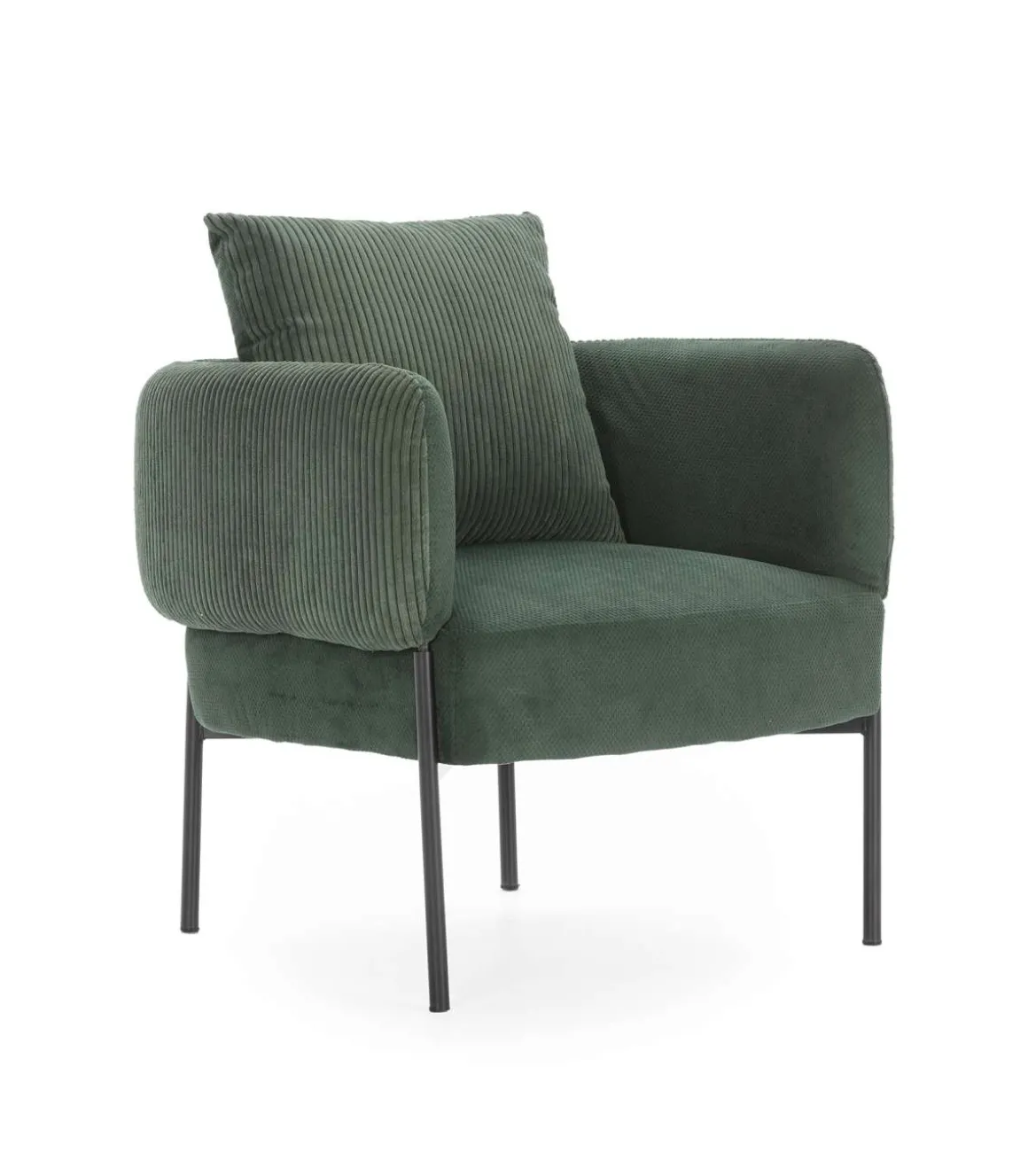 Sillón modelo Bali tapizado textil verde, 75cm(alto) 73cm(ancho) 78cm(largo)