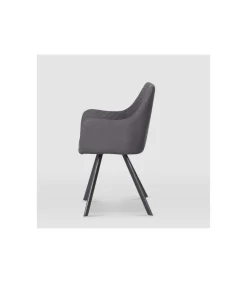 Sillón modelo Bibiana tapizadas en piel sintética cuarzo gris, 58cm(ancho ) 89cm(altura) 61cm(fondo)