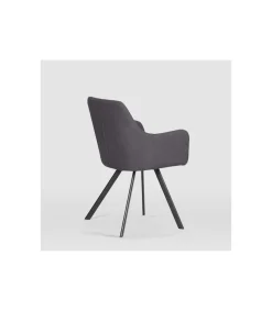 Sillón modelo Bibiana tapizadas en piel sintética cuarzo gris, 58cm(ancho ) 89cm(altura) 61cm(fondo)