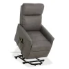 Sillón relax levantapersonas eléctrico Stylo tapizado en tela gris, 102cm(alto) 65cm(ancho) 94cm(fondo)