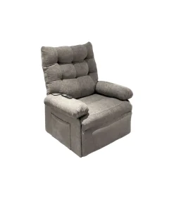 Sillón relax levantapersonas eléctrico Major tapizado en tela gris tabac, 102cm(alto) 82cm(ancho) 90cm(fondo)