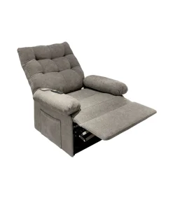 Sillón relax levantapersonas eléctrico Major tapizado en tela gris tabac, 102cm(alto) 82cm(ancho) 90cm(fondo)