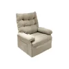 Sillón relax levantapersonas eléctrico Major tapizado en tela beige arena, 102cm(alto) 82cm(ancho) 90cm(fondo)