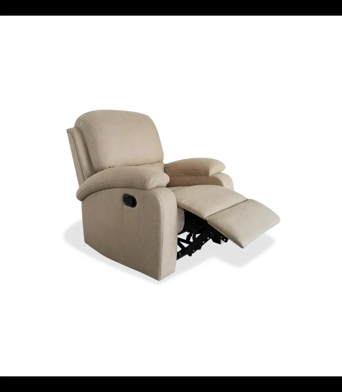 Sillón relax manual Colmenar tapizado beige, 75cm(Ancho) 95cm (Fondo) 96cm(Alto)