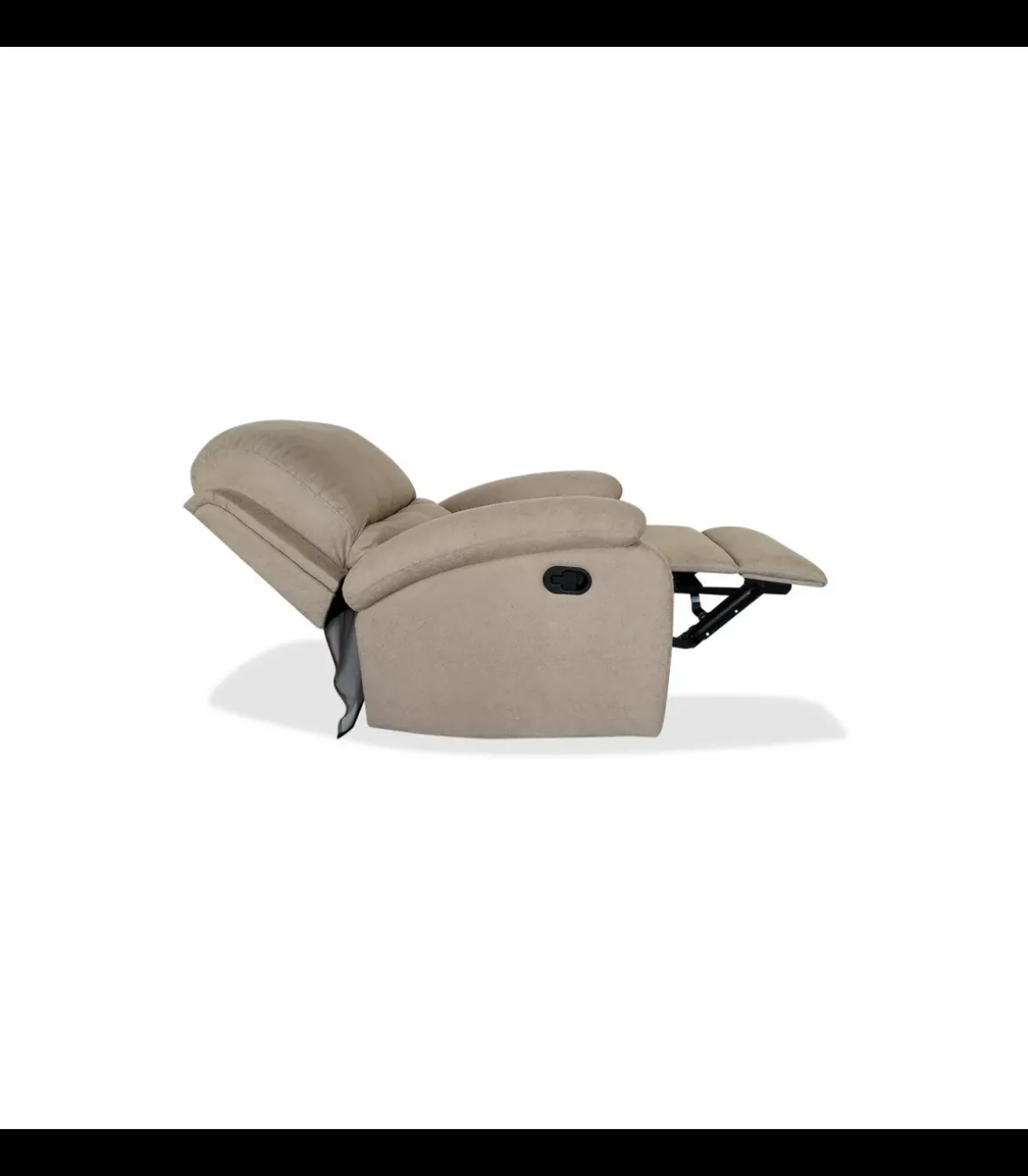 Sillón relax manual Colmenar tapizado beige, 75cm(Ancho) 95cm (Fondo) 96cm(Alto)