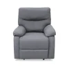 Sillón relax manual Dexter tapizado gris, 93cm(Ancho) 96cm (Fondo) 98cm(Alto)