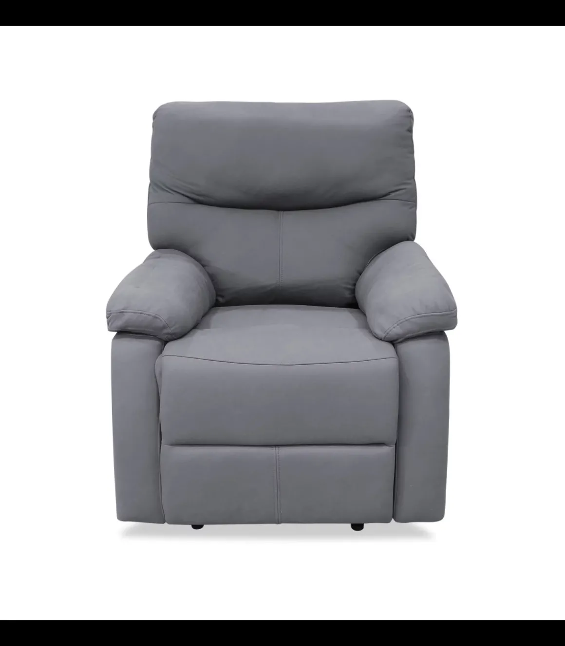 Sillón relax manual Dexter tapizado gris, 93cm(Ancho) 96cm (Fondo) 98cm(Alto)