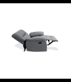 Sillón relax manual Dexter tapizado gris, 93cm(Ancho) 96cm (Fondo) 98cm(Alto)