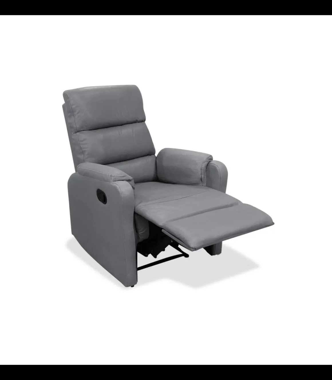 Sillón relax manual Eva tapizado gris, 71cm(Ancho) 93cm (Fondo) 106cm(Alto)